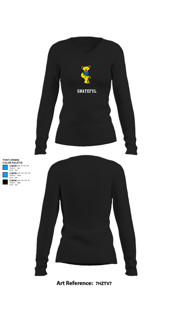 Women's Long Sleeve Vneck Shirt, Grateful, Ice Hockey, Teamtime, Team time, sublimation, custom sports apparel, team uniforms, spirit wear, spiritwear, sports uniforms, custom shirts, team store, custom team store, fundraiser sports, apparel fundraiser