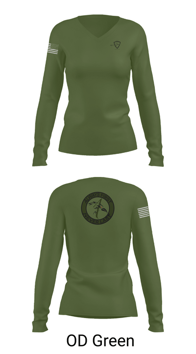 1055th Trans 1st Plt 68355484 Women's Long Sleeve V-neck Shirt - 54