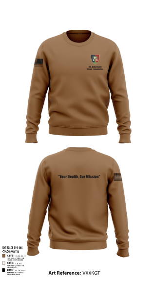 Crew Neck Sweatshirt, U.S. Army Health Clinic - Baumholder, Army, Teamtime, Team time, sublimation, custom sports apparel, team uniforms, spirit wear, spiritwear, sports uniforms, custom shirts, team store, custom team store, fundraiser sports, apparel fundraiser