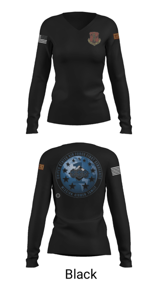 Women's Long Sleeve Vneck Shirt, 186 Air Refueling Wing, Air Force, Teamtime, Team time, sublimation, custom sports apparel, team uniforms, spirit wear, spiritwear, sports uniforms, custom shirts, team store, custom team store, fundraiser sports, apparel fundraiser