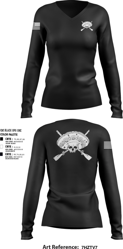 Los Pistoleros 43095637 Women's Long Sleeve V-neck Shirt - 1