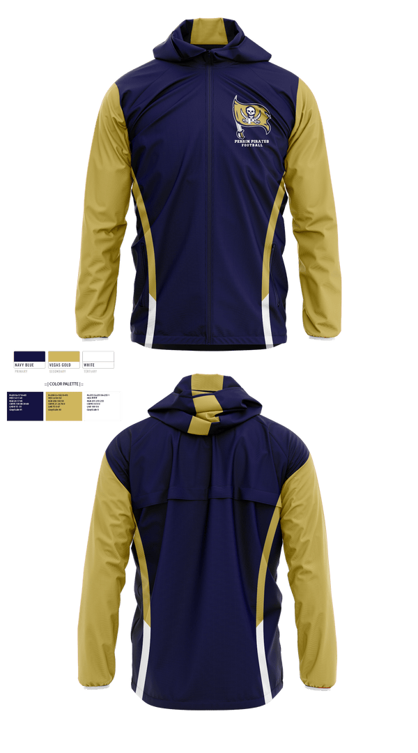 Windbreaker, Perrin Pirates, Football, Teamtime, Team time, sublimation, custom sports apparel, team uniforms, spirit wear, spiritwear, sports uniforms, custom shirts, team store, custom team store, fundraiser sports, apparel fundraiser