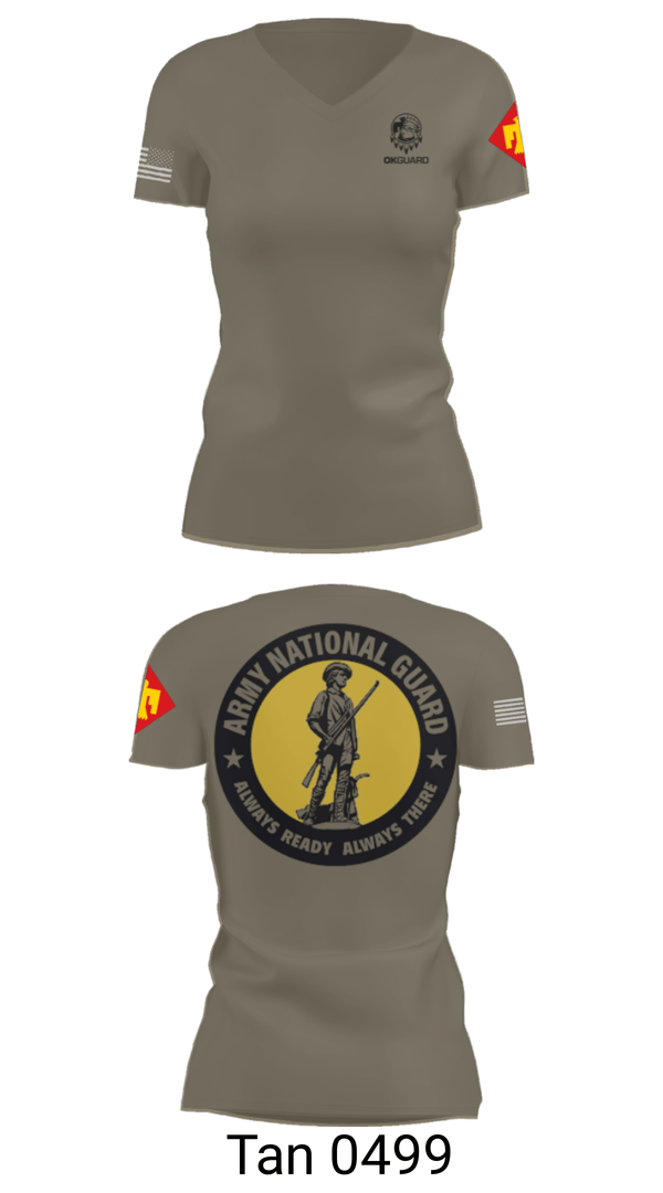 Womens Short Sleeve Vneck Shirt, Recruiting & Retention Battalion, National Guard, Teamtime, Team time, sublimation, custom sports apparel, team uniforms, spirit wear, spiritwear, sports uniforms, custom shirts, team store, custom team store, fundraiser sports, apparel fundraiser