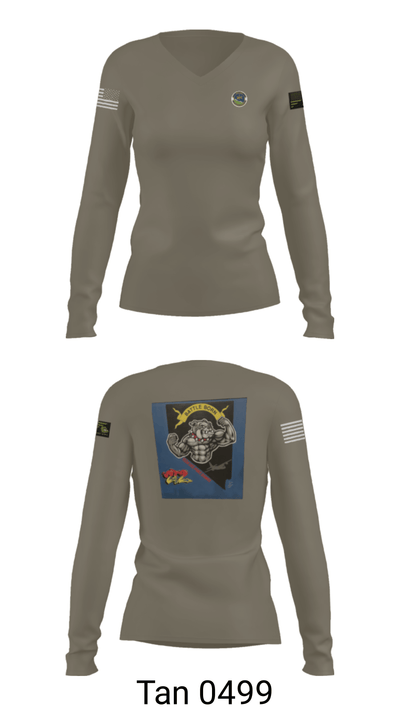 152 Port Dawgs 71317587 Women's Long Sleeve V-neck Shirt - 77