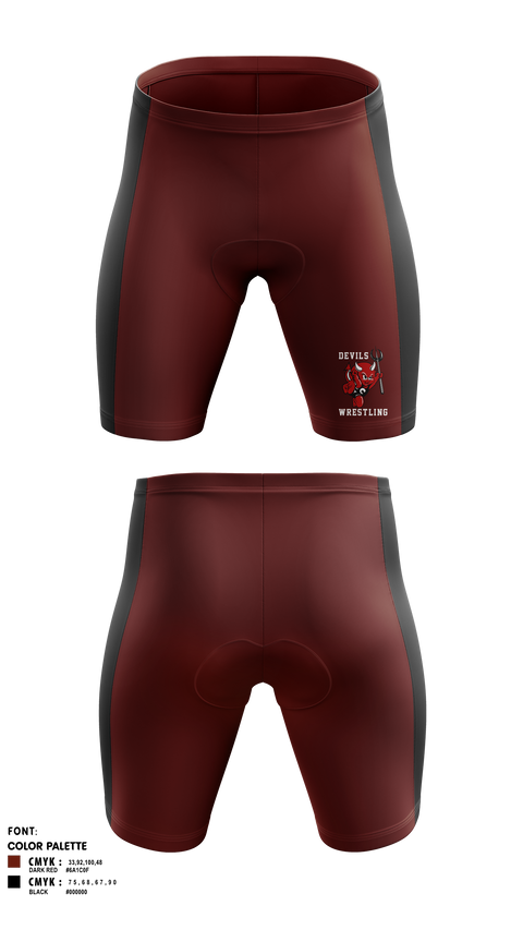 Mens Compression Shorts, Devils, Wrestling, Teamtime, Team time, sublimation, custom sports apparel, team uniforms, spirit wear, spiritwear, sports uniforms, custom shirts, team store, custom team store, fundraiser sports, apparel fundraiser