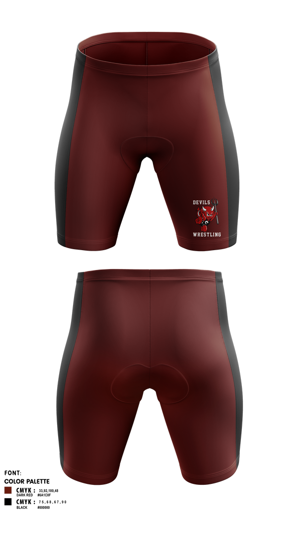 Mens Compression Shorts, Devils, Wrestling, Teamtime, Team time, sublimation, custom sports apparel, team uniforms, spirit wear, spiritwear, sports uniforms, custom shirts, team store, custom team store, fundraiser sports, apparel fundraiser