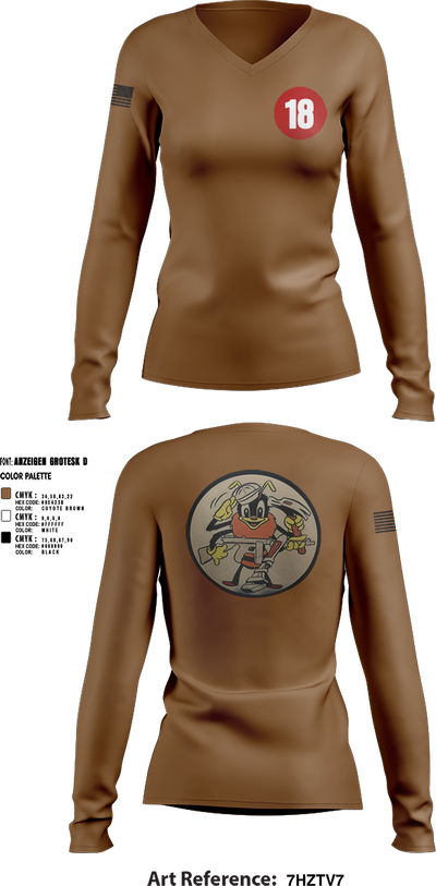 NCB 18 51477783 Women's Long Sleeve V-neck Shirt - 1
