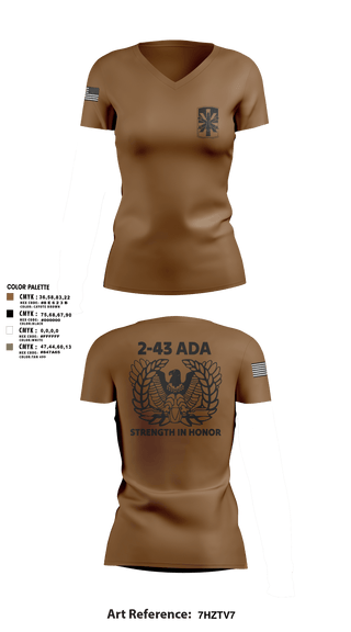 Womens Short Sleeve Vneck Shirt, 2/43 ADA, Army, Teamtime, Team time, sublimation, custom sports apparel, team uniforms, spirit wear, spiritwear, sports uniforms, custom shirts, team store, custom team store, fundraiser sports, apparel fundraiser