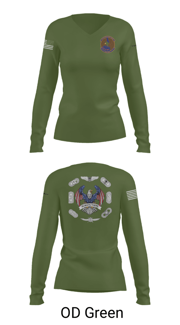 Women's Long Sleeve Vneck Shirt, 22nd OSS, Air Force, Teamtime, Team time, sublimation, custom sports apparel, team uniforms, spirit wear, spiritwear, sports uniforms, custom shirts, team store, custom team store, fundraiser sports, apparel fundraiser