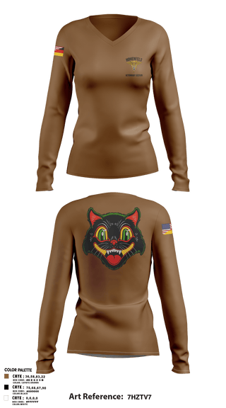 Womens Long Sleeve Vneck Shirt 1, Hohenfels VTFHohenfels Veterinary Section, Army, Teamtime, Team time, sublimation, custom sports apparel, team uniforms, spirit wear, spiritwear, sports uniforms, custom shirts, team store, custom team store, fundraiser sports, apparel fundraiser