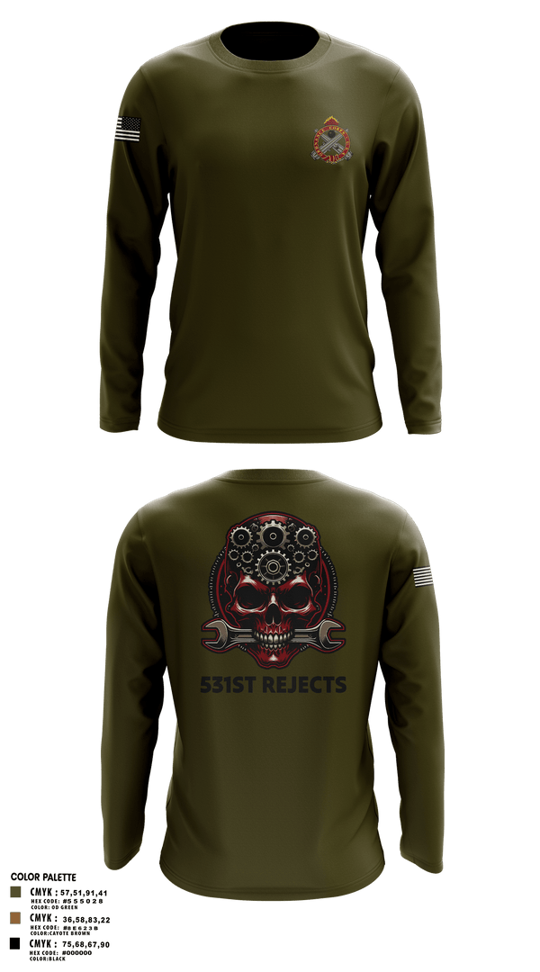 Long Sleeve Performance Shirt, 531st Hospital Center, Army, Teamtime, Team time, sublimation, custom sports apparel, team uniforms, spirit wear, spiritwear, sports uniforms, custom shirts, team store, custom team store, fundraiser sports, apparel fundraiser