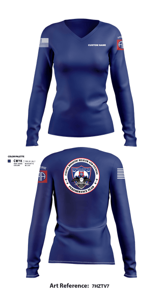 Womens Long Sleeve Vneck Shirt, 2BCT H2F, Army, Teamtime, Team time, sublimation, custom sports apparel, team uniforms, spirit wear, spiritwear, sports uniforms, custom shirts, team store, custom team store, fundraiser sports, apparel fundraiser