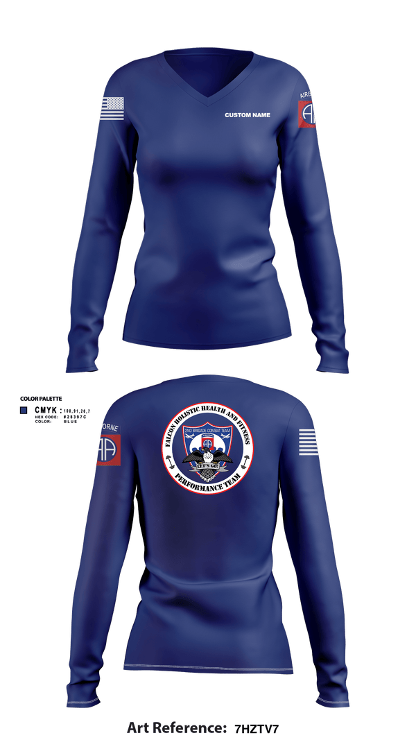 Womens Long Sleeve Vneck Shirt, 2BCT H2F, Army, Teamtime, Team time, sublimation, custom sports apparel, team uniforms, spirit wear, spiritwear, sports uniforms, custom shirts, team store, custom team store, fundraiser sports, apparel fundraiser