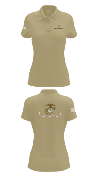 Womens Short Sleeve Performance Polo, U.S. Marine Corp, Marines, Teamtime, Team time, sublimation, custom sports apparel, team uniforms, spirit wear, spiritwear, sports uniforms, custom shirts, team store, custom team store, fundraiser sports, apparel fundraiser