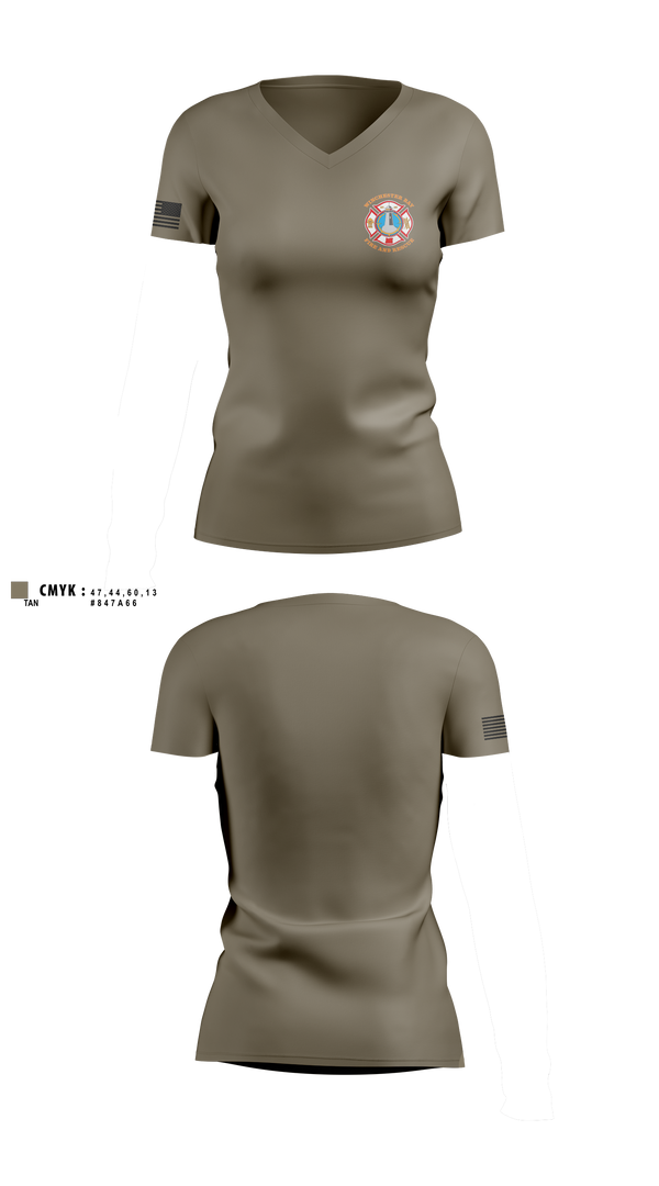 Womens Short Sleeve Vneck Shirt, Winchester Bay Fire and Rescue, Fire Department, Teamtime, Team time, sublimation, custom sports apparel, team uniforms, spirit wear, spiritwear, sports uniforms, custom shirts, team store, custom team store, fundraiser sports, apparel fundraiser