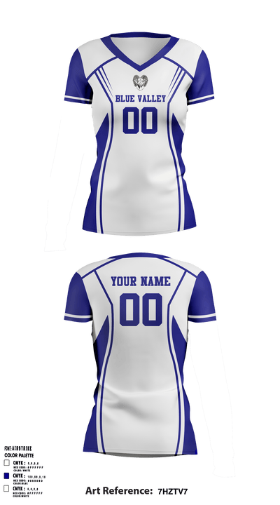 Blue Valley High School Volleyball 55453386 Women's Short Sleeve V-neck Shirt - 8