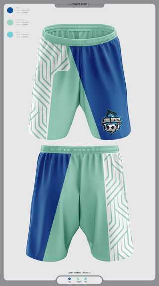 Athletic Shorts With Pockets, LB shark, Men's Soccer, Teamtime, Team time, sublimation, custom sports apparel, team uniforms, spirit wear, spiritwear, sports uniforms, custom shirts, team store, custom team store, fundraiser sports, apparel fundraiser
