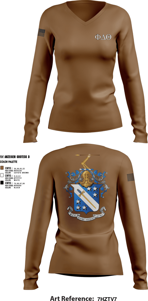 Women's Long Sleeve Vneck Shirt, Phi Delta Theta, Army, Teamtime, Team time, sublimation, custom sports apparel, team uniforms, spirit wear, spiritwear, sports uniforms, custom shirts, team store, custom team store, fundraiser sports, apparel fundraiser