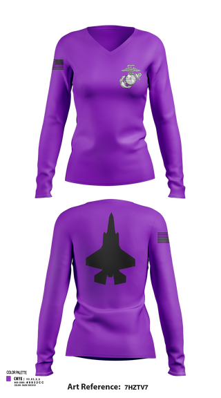 Womens Long Sleeve Vneck Shirt, Mals 12, Marines, Teamtime, Team time, sublimation, custom sports apparel, team uniforms, spirit wear, spiritwear, sports uniforms, custom shirts, team store, custom team store, fundraiser sports, apparel fundraiser