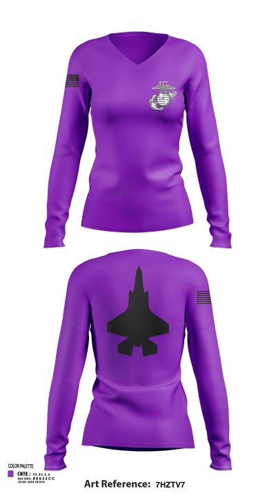 Mals 12 70520934 Women's Long Sleeve V-neck Shirt - 108
