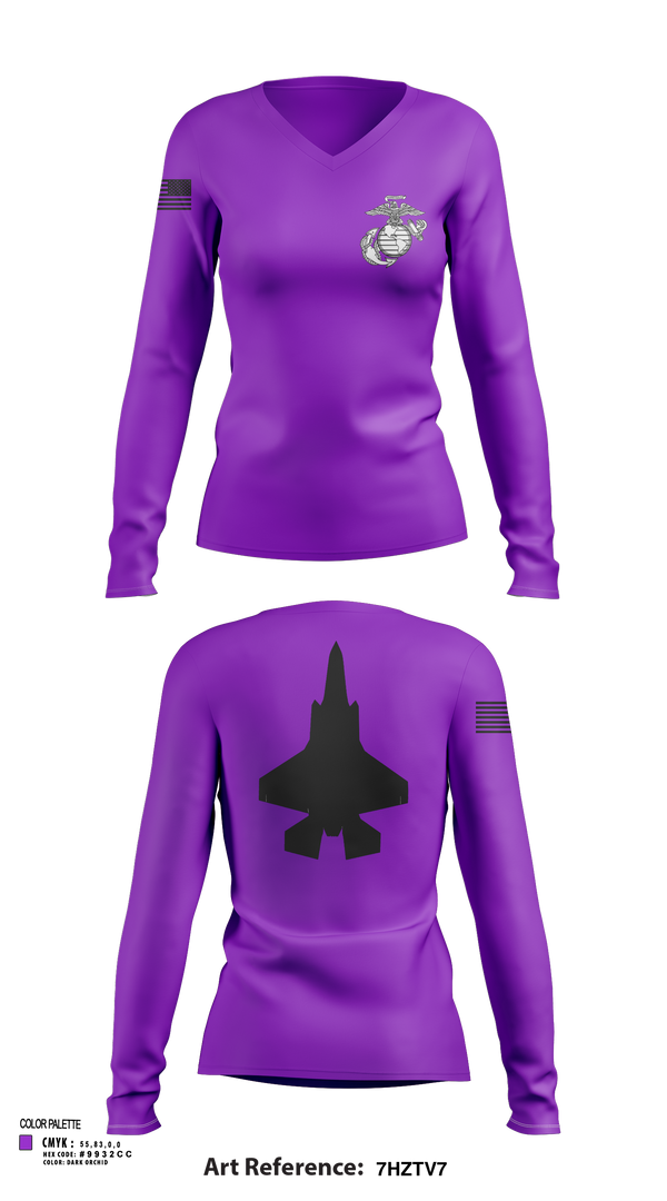 Womens Long Sleeve Vneck Shirt, Mals 12, Marines, Teamtime, Team time, sublimation, custom sports apparel, team uniforms, spirit wear, spiritwear, sports uniforms, custom shirts, team store, custom team store, fundraiser sports, apparel fundraiser