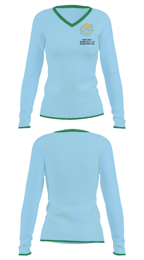Women's Long Sleeve Vneck Shirt, Southern University A & M College Softball, Softball, Teamtime, Team time, sublimation, custom sports apparel, team uniforms, spirit wear, spiritwear, sports uniforms, custom shirts, team store, custom team store, fundraiser sports, apparel fundraiser