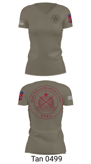 Women's Short Sleeve Vneck Shirt, B.N.R.A, Army, Teamtime, Team time, sublimation, custom sports apparel, team uniforms, spirit wear, spiritwear, sports uniforms, custom shirts, team store, custom team store, fundraiser sports, apparel fundraiser