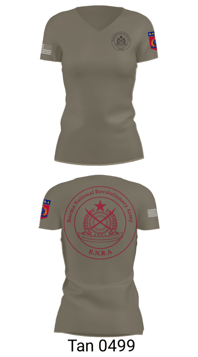 B.N.R.A 22892000 Women's Short Sleeve V-neck Shirt - 68