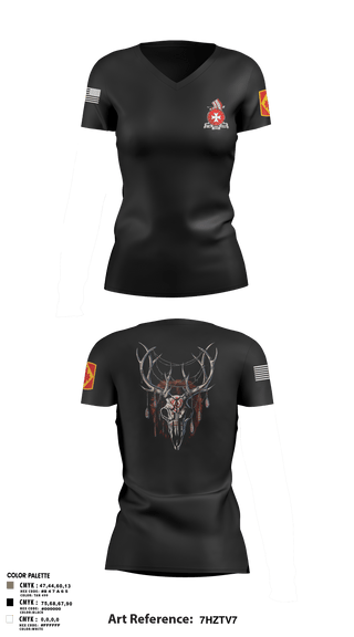 Womens Short Sleeve Vneck Shirt, Bravo 1st BN 14th FAR1-14 FAR, Army, Teamtime, Team time, sublimation, custom sports apparel, team uniforms, spirit wear, spiritwear, sports uniforms, custom shirts, team store, custom team store, fundraiser sports, apparel fundraiser