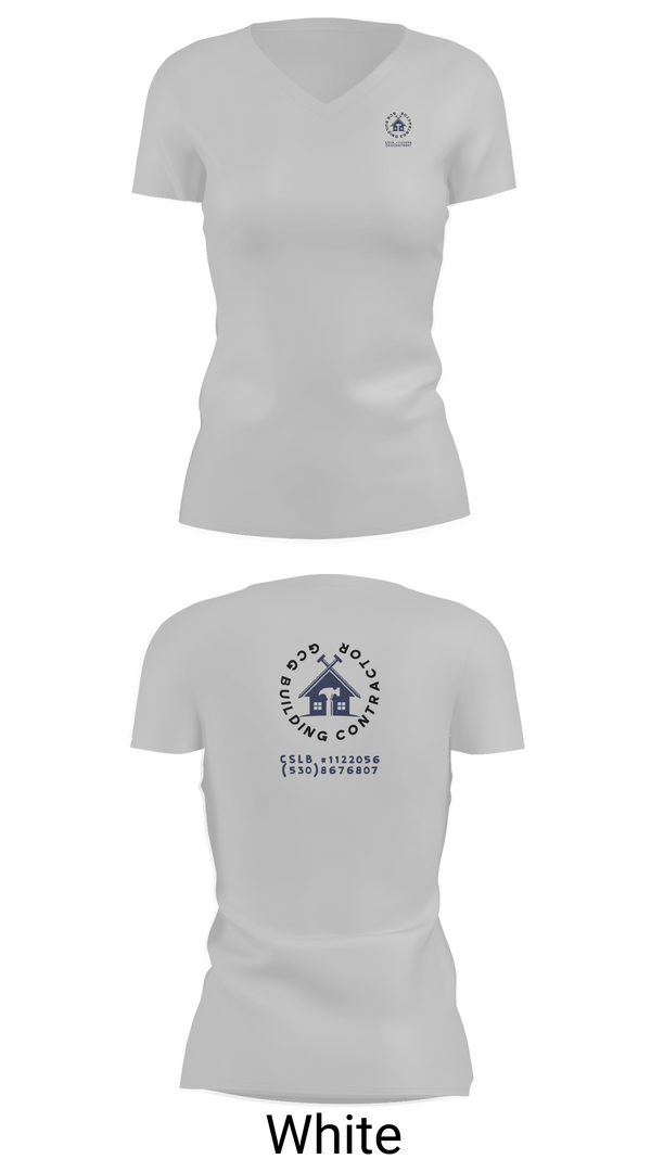 Womens Short Sleeve Vneck Shirt, GCG BUILDING CONTRACTOR, , Teamtime, Team time, sublimation, custom sports apparel, team uniforms, spirit wear, spiritwear, sports uniforms, custom shirts, team store, custom team store, fundraiser sports, apparel fundraiser