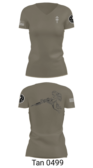 Women's Short Sleeve Vneck Shirt, 2/2 3rd PLT Weapon SquadE TRP 3RD PLT WEAPONS SQUAD, Army, Teamtime, Team time, sublimation, custom sports apparel, team uniforms, spirit wear, spiritwear, sports uniforms, custom shirts, team store, custom team store, fundraiser sports, apparel fundraiser