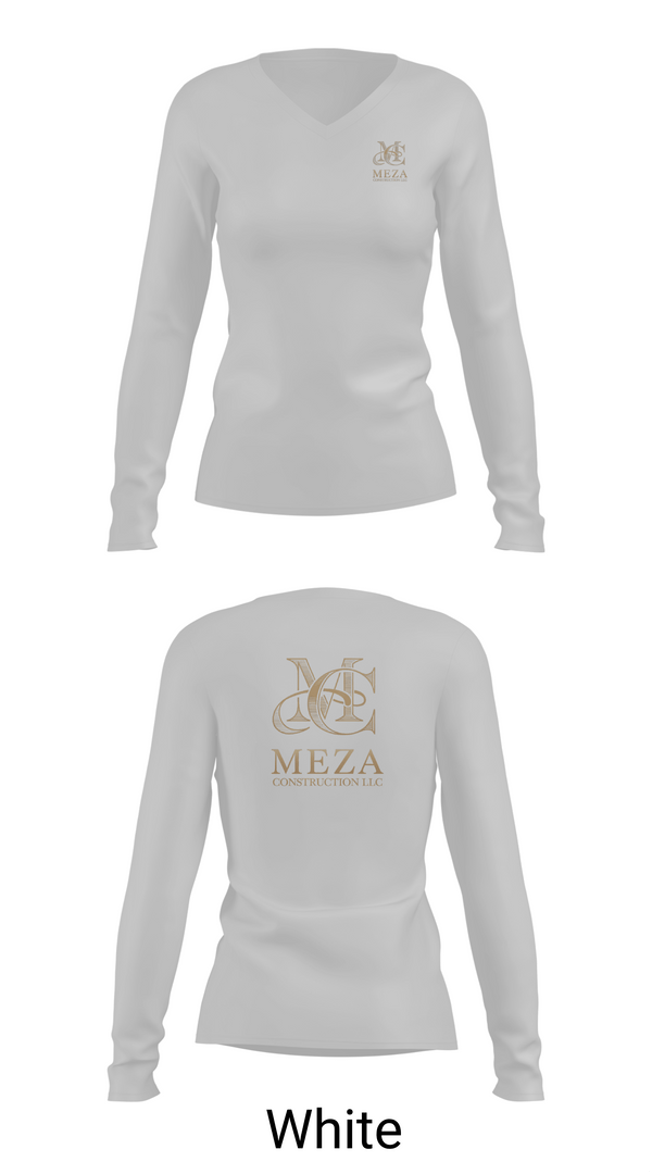 Womens Long Sleeve Vneck Shirt, Meza Construction LLC, , Teamtime, Team time, sublimation, custom sports apparel, team uniforms, spirit wear, spiritwear, sports uniforms, custom shirts, team store, custom team store, fundraiser sports, apparel fundraiser