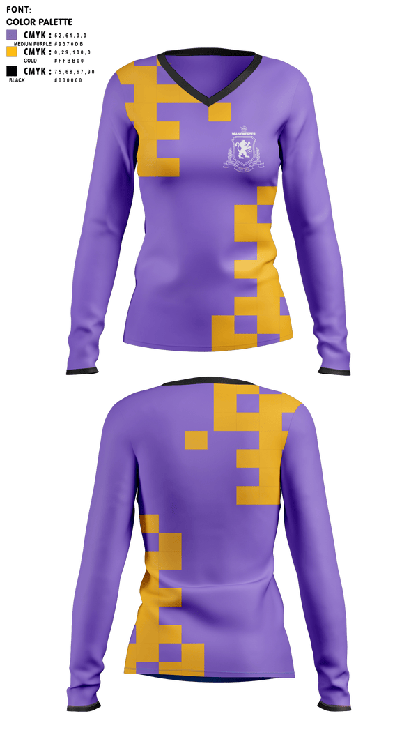Womens Long Sleeve Vneck Shirt, Lions, Spirit Store, Teamtime, Team time, sublimation, custom sports apparel, team uniforms, spirit wear, spiritwear, sports uniforms, custom shirts, team store, custom team store, fundraiser sports, apparel fundraiser