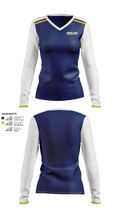 Herlong High School Volleyball 19383141 Women's Long Sleeve V-neck Shirt -1 40