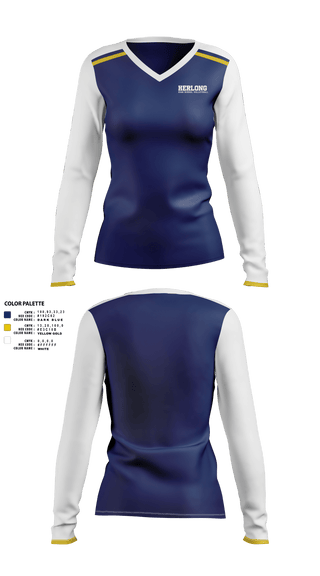 Womens Long Sleeve Vneck Shirt 1, Herlong High School Volleyball, Women's Volleyball, Teamtime, Team time, sublimation, custom sports apparel, team uniforms, spirit wear, spiritwear, sports uniforms, custom shirts, team store, custom team store, fundraiser sports, apparel fundraiser