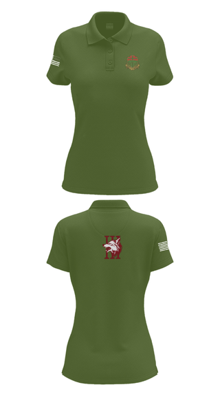 Women's Short Sleeve Performance Polo, Apache company, 4-6 IN, Army, Teamtime, Team time, sublimation, custom sports apparel, team uniforms, spirit wear, spiritwear, sports uniforms, custom shirts, team store, custom team store, fundraiser sports, apparel fundraiser