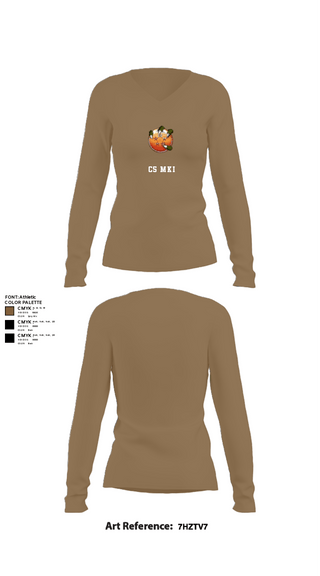 Womens Long Sleeve Vneck Shirt, USS MAKIN ISLANDC5 MKI, Navy, Teamtime, Team time, sublimation, custom sports apparel, team uniforms, spirit wear, spiritwear, sports uniforms, custom shirts, team store, custom team store, fundraiser sports, apparel fundraiser