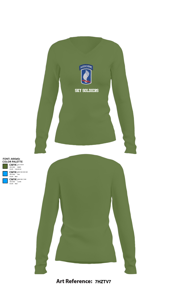 Womens Long Sleeve Vneck Shirt, Sky Soldiers, , Teamtime, Team time, sublimation, custom sports apparel, team uniforms, spirit wear, spiritwear, sports uniforms, custom shirts, team store, custom team store, fundraiser sports, apparel fundraiser