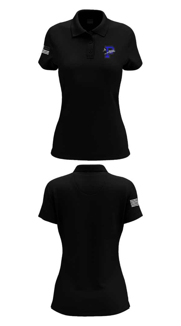 Womens Short Sleeve Performance Polo, Blue Bombers Volleyball, Women's Volleyball, Teamtime, Team time, sublimation, custom sports apparel, team uniforms, spirit wear, spiritwear, sports uniforms, custom shirts, team store, custom team store, fundraiser sports, apparel fundraiser