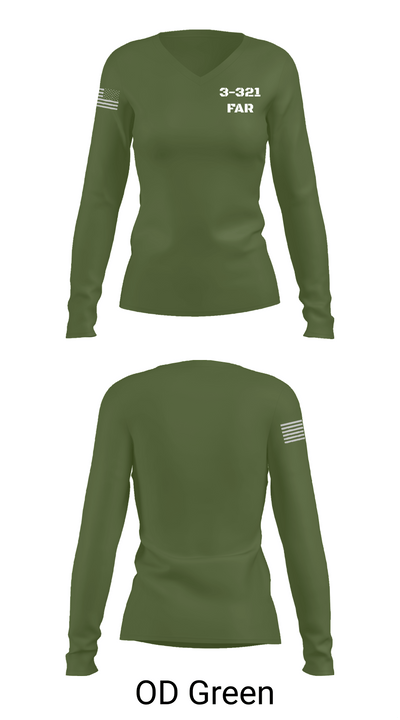 3-321 FAR 4438257 Women's Long Sleeve V-neck Shirt -1 57