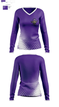 Piper High School Cross Country 50386578 Women's Long Sleeve V-neck Shirt - 1