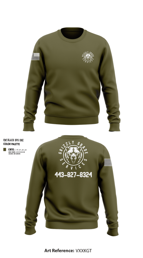 Crew Neck Sweatshirt, Grizzly Grade Services, , Teamtime, Team time, sublimation, custom sports apparel, team uniforms, spirit wear, spiritwear, sports uniforms, custom shirts, team store, custom team store, fundraiser sports, apparel fundraiser
