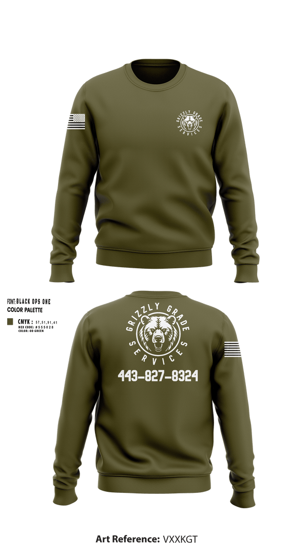 Crew Neck Sweatshirt, Grizzly Grade Services, , Teamtime, Team time, sublimation, custom sports apparel, team uniforms, spirit wear, spiritwear, sports uniforms, custom shirts, team store, custom team store, fundraiser sports, apparel fundraiser