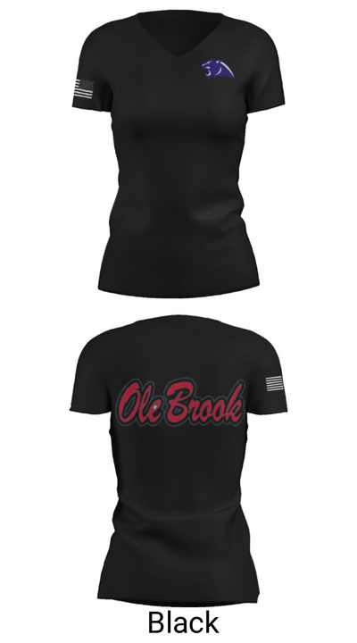 Brookhaven High School Track 8766995 Women's Short Sleeve V-neck Shirt - 14