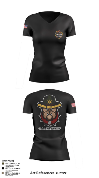 Womens Short Sleeve Vneck Shirt, Bravo Bulldawgs 3-6 ADARBulldawgs Battery, Army, Teamtime, Team time, sublimation, custom sports apparel, team uniforms, spirit wear, spiritwear, sports uniforms, custom shirts, team store, custom team store, fundraiser sports, apparel fundraiser