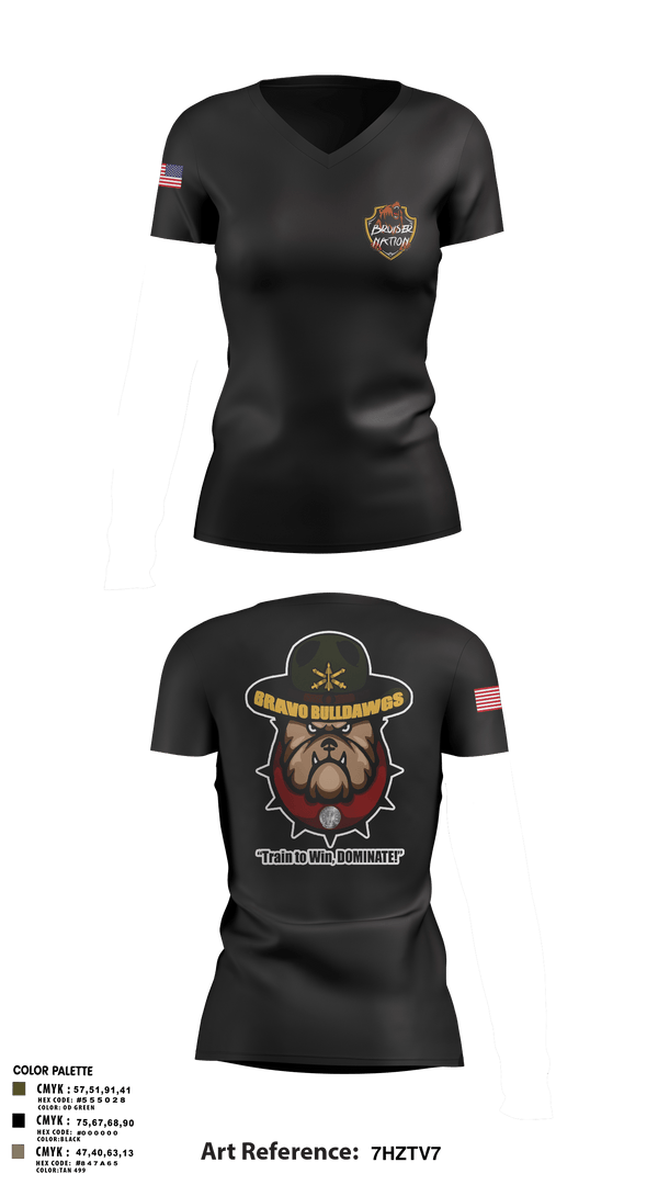 Womens Short Sleeve Vneck Shirt, Bravo Bulldawgs 3-6 ADARBulldawgs Battery, Army, Teamtime, Team time, sublimation, custom sports apparel, team uniforms, spirit wear, spiritwear, sports uniforms, custom shirts, team store, custom team store, fundraiser sports, apparel fundraiser