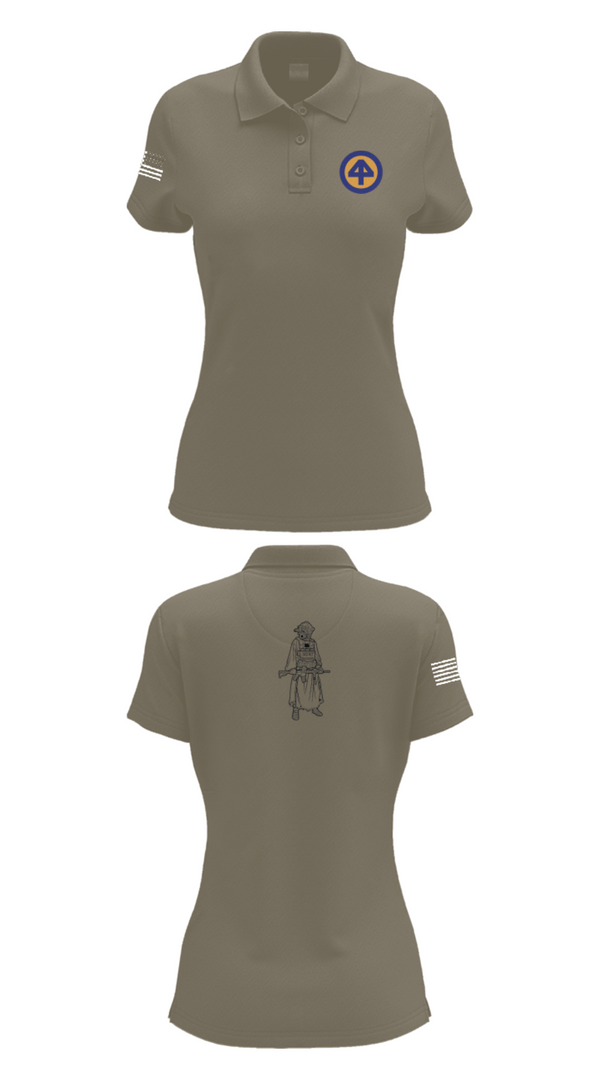 Women's Short Sleeve Performance Polo, A Co 1/1-114th, Army, Teamtime, Team time, sublimation, custom sports apparel, team uniforms, spirit wear, spiritwear, sports uniforms, custom shirts, team store, custom team store, fundraiser sports, apparel fundraiser