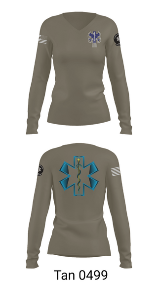 Womens Long Sleeve Vneck Shirt, 700, Army, Teamtime, Team time, sublimation, custom sports apparel, team uniforms, spirit wear, spiritwear, sports uniforms, custom shirts, team store, custom team store, fundraiser sports, apparel fundraiser