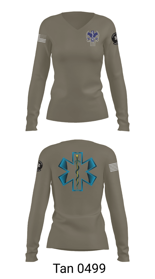 Womens Long Sleeve Vneck Shirt, 700, Army, Teamtime, Team time, sublimation, custom sports apparel, team uniforms, spirit wear, spiritwear, sports uniforms, custom shirts, team store, custom team store, fundraiser sports, apparel fundraiser