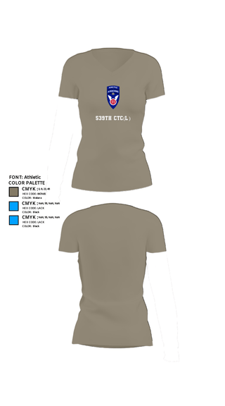 Women's Short Sleeve Vneck Shirt, 539th CTC(L), Army, Teamtime, Team time, sublimation, custom sports apparel, team uniforms, spirit wear, spiritwear, sports uniforms, custom shirts, team store, custom team store, fundraiser sports, apparel fundraiser